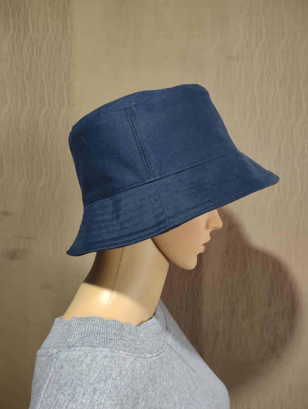 Handmade Upcycled Reversible Navy & Green Camo Bucket Hat - Picture 8 of 13
